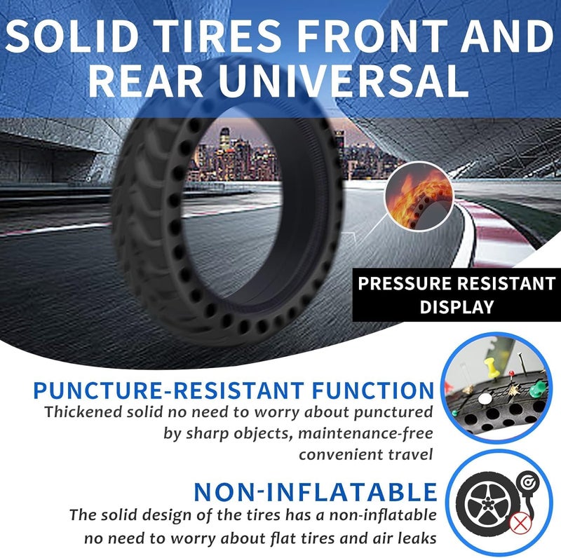 KAOUKUO 1 Pack Solid Tire,8.5Inch Electric Scooter Wheels for Xiaomi M365 Gotrax/gxl V2/XR Scooter Accessories,8 1/2'' Front/Rear Rear Solid Tires replacement wheel - Image 4